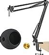 Blue Snowball Mic Stand with Pop Filter - Microphone Boom Arm Stand ...