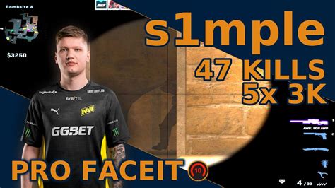 FACEIT W S1mple 120 ADR On MIRAGE 47 KILLS CSGO PRO POV