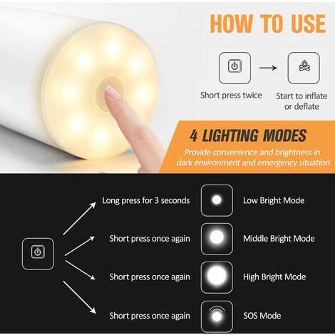 Mini pompe à air avec lumière 1300 mAh rechargeable pompe de gonflage