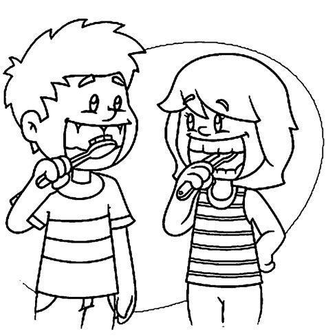 Brush Teeth Coloring Pages Printable