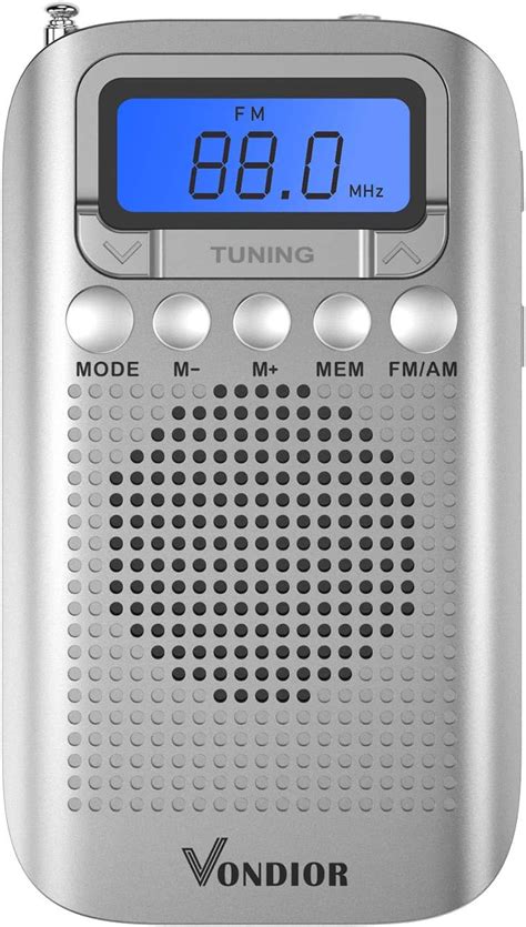 Vondior Digital Am Fm Portable Pocket Radio With Alarm