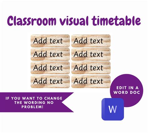 Wood Visual Timetable Digital Visual Timetable For Early Years And Ks1