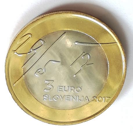 Moneda Bimetalica De 3 Euros De Eslovenia 2017