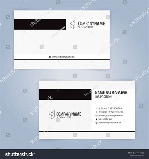 Black And White Modern Business Card Template Royalty Free Stock