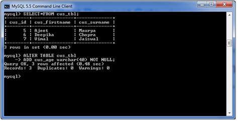 Mysql Alter Table Javatpoint