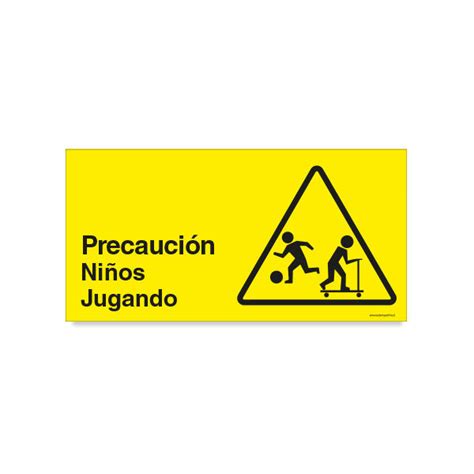 Precaución Niños Jugando A Señalética Vial