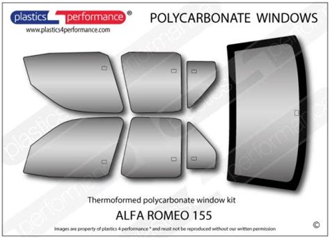 ALFA ROMEO 155 Lexan Polycarbonate Makrolon Window Kit