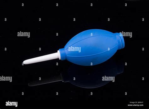 Blue Plastic Inflatable Tools Black Background Stock Photo Alamy