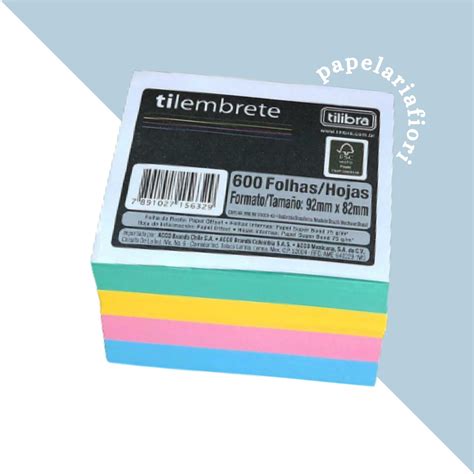 Bloco Tilembrete Folhas Cores Mmx Mm Tilibra Shopee Brasil