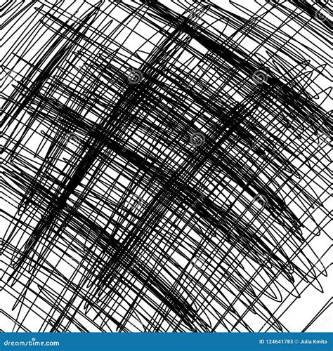 Black Scribble Abstract Lines Background Stock Illustration