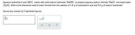 Solved Aqueous Hydrochloric Acid Hci Reacts With Solid Chegg