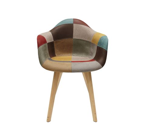 Fauteuils Design Scandinave Patchwork Marron Fauteuil But