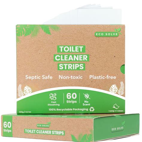 Toilet Bowl Cleaner Strips 60 Count Unscented Eco Friendly Non Toxic Septic Safe Removes