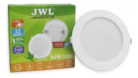 Plafon Led 9w Empotrable Luz Blanca Redondo Di 12 Pzs Jwj Meses Sin