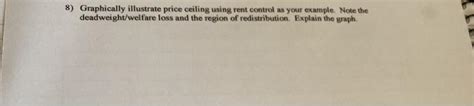 Solved Graphically Illustrate Price Ceiling Using Rent Chegg