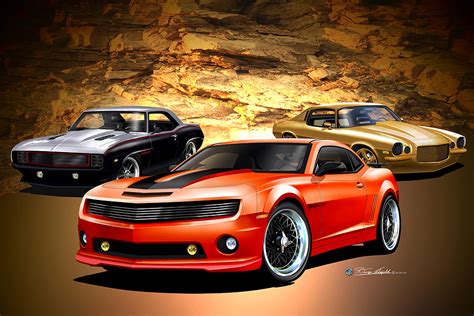 2010 2011 Camaro Ss And Rs Car Art Print Poster Print By Danny Whitfield