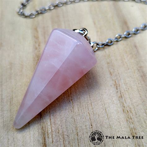 ROSE QUARTZ Pendulum - The Mala Tree