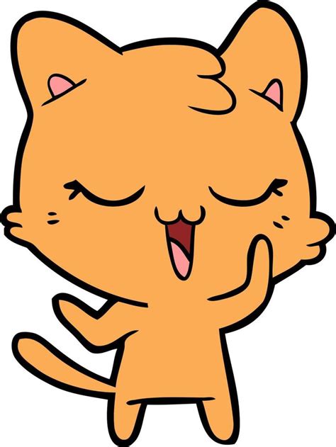 Gato Feliz De Dibujos Animados 12543116 Vector En Vecteezy