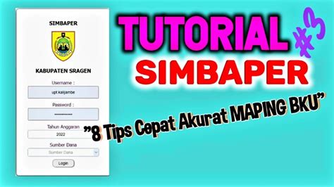 TUTORIAL SIMBAPER 2022 8 Tips Cepat Dan Akurat Maping BKU YouTube