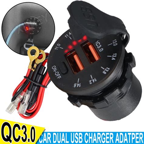 Autoxbert V V Dual Usb Port Qc Car Boat Charger Socket