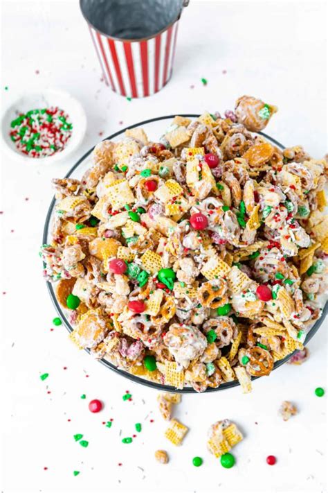 Christmas White Chocolate Trash Chex Mix Oh Sweet Basil