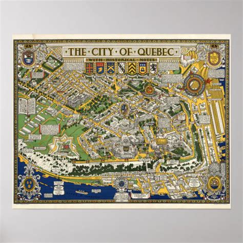 City Of Quebec Map Poster Zazzle