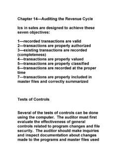 Chapter Auditing The Revenue Cycle Chapter Auditing The Revenue