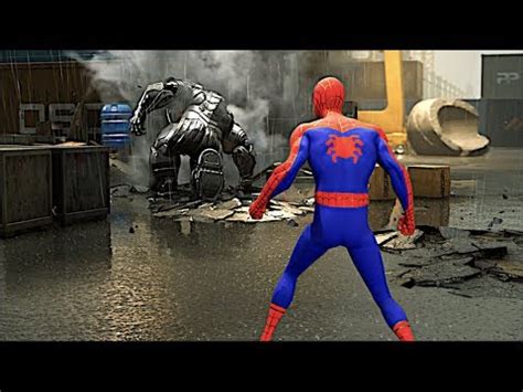 Spider Man Vs Rhino And Scorpion In Spider Verse Suit YouTube