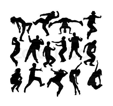 Hip Hop Dancer Silhouette Vector