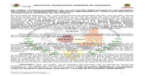 Dictamen T Cnico Econ Mico De La Licitaci N Pdf File Calculo