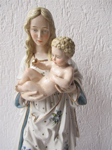 Antique Biscuit Porcelain Statue Of Mary 45 Cm Biscuit Catawiki