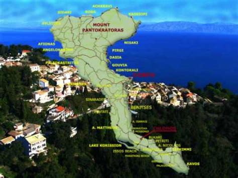 Corfu Map Map Kerkyra Insel Satellite Map Of Corfu Island Youtube