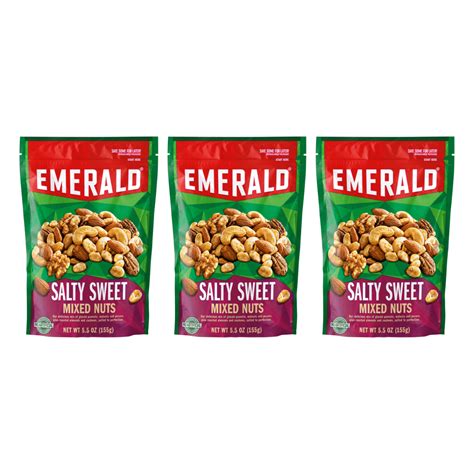 Emerald Nuts Salty Sweet Mixed Nuts Features Kettle Glazed Peanuts Almonds Cashews Kettle