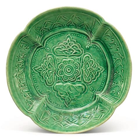 A Molded Green Glazed Pottery Dish Liao Dynasty 907 1125 Alainr