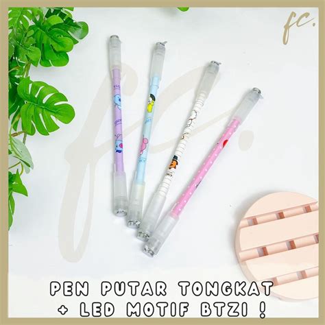 Jual Pen Pulpen Gel Putar Magnet Spinning Led Bt Korean Kpop Army