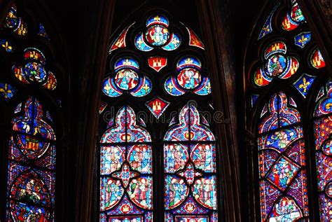 Stained Glass In Sainte Chapelle Paris Stock Photo - Image of church, sainte: 9461866