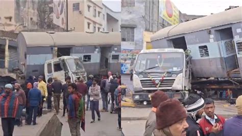 Days After Plane Gets Stuck Under Bridge Truck Carrying Train Coach