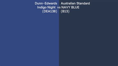 Dunn-Edwards Indigo Night (DEA138) vs Australian Standard NAVY BLUE ...