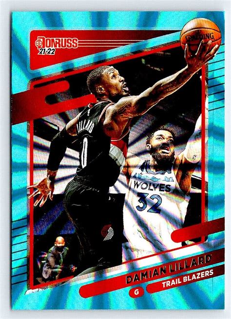 DAMIAN LILLARD 2021 22 PANINI DONRUSS HOLO TEAL LASER 96 PARALLEL