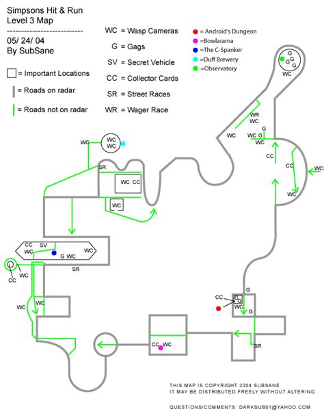 The Simpsons Hit And Run Game Maps