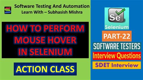 How To Perform Mouse Hover In Selenium Webdriver Youtube