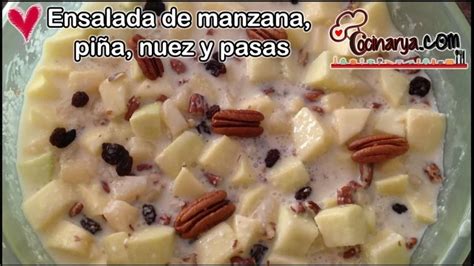 Receta de Ensalada de manzana con piña y nuez Actualizado febrero 2024