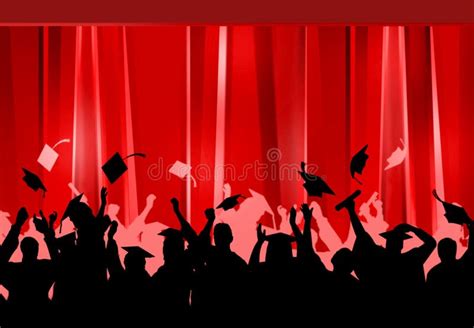 Graduation Celebration Pary Red University Students Background Stock ...