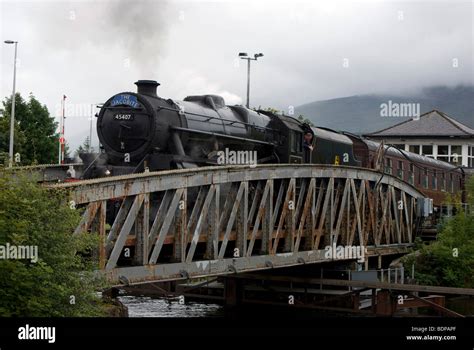 The Jacobite Fort William To Mallaig Steam Train Crossing The Bridge