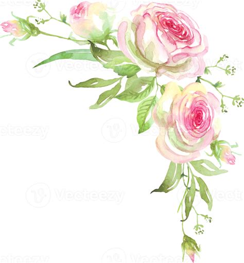 Roses Frame Watercolor Clipart 22917104 Png