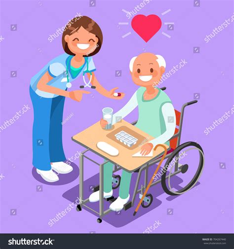 Nurse Patient Hospital Isometric People Cartoon Stock Illustration ...