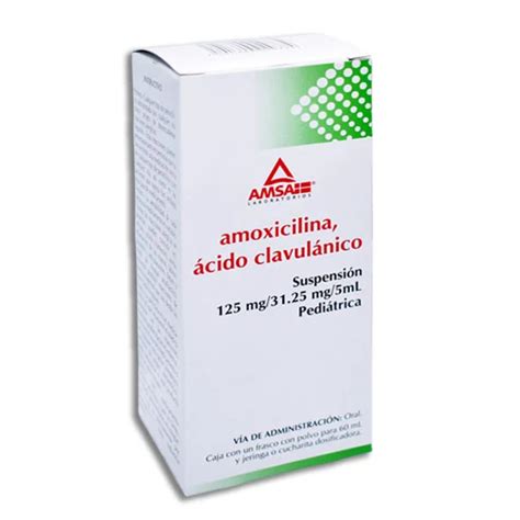 AMOXICILINA ÁCIDO CLAVULANICO SUSPENSION 125MG 31 25MG 5ML PEDIÁTRICA