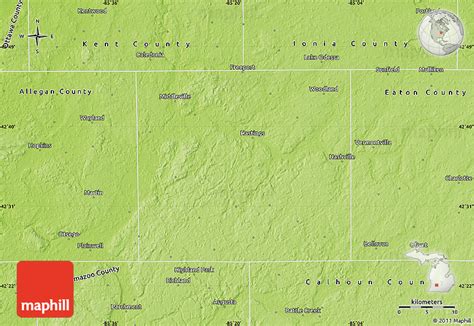 Physical Map of Barry County