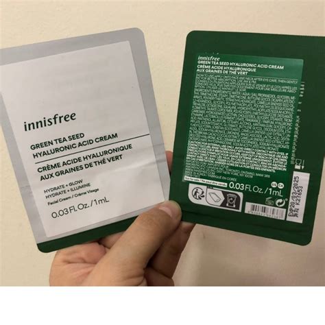 Auth 1000 Sample Mẫu Thử Kem Dưỡng ẩm Trà Xanh Innisfree Green Tea Seed Hyaluronic Cream 1ml