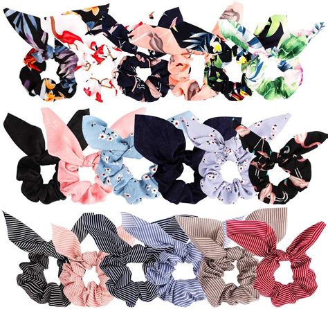 Amazon Bosmiow Pcs Bow Bunny Ear Hair Scrunchies Silk Satin